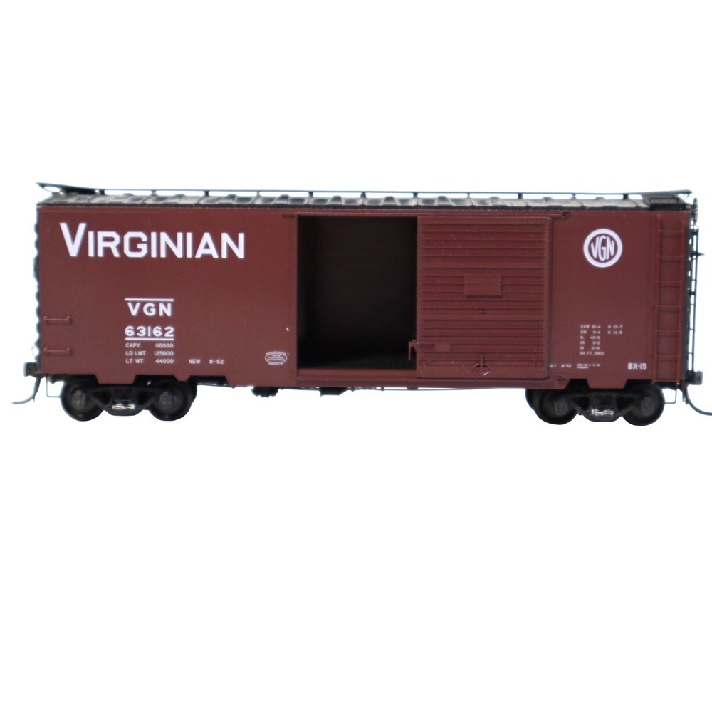 Virginian VGN 63162 Boxcar HO Scale Brown Sliding Door Freight Car BX-15